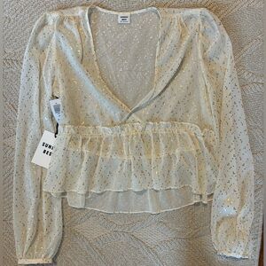 Aritzia Sheer Gold Top